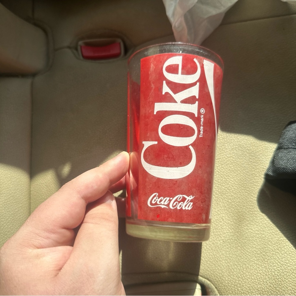 Vintage rare! Coca-Cola Red and White Glass